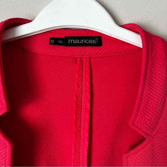 2/25$ Maurice Coral Pink Blazer 3/4 length sleeve Size 0x - Picture 5 of 10